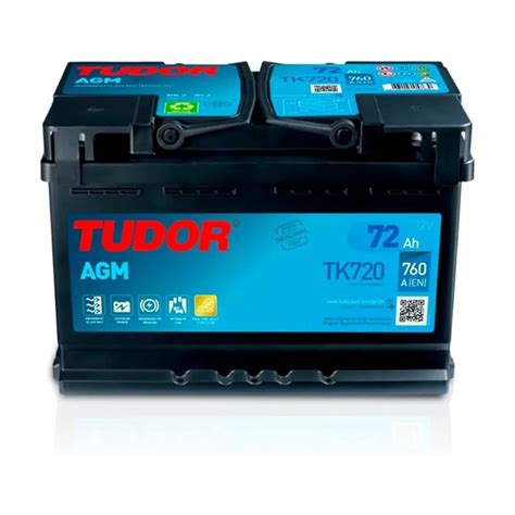 batteria agm 70ah tudor|Batería Tudor Start Stop AGM TK720 72Ah .